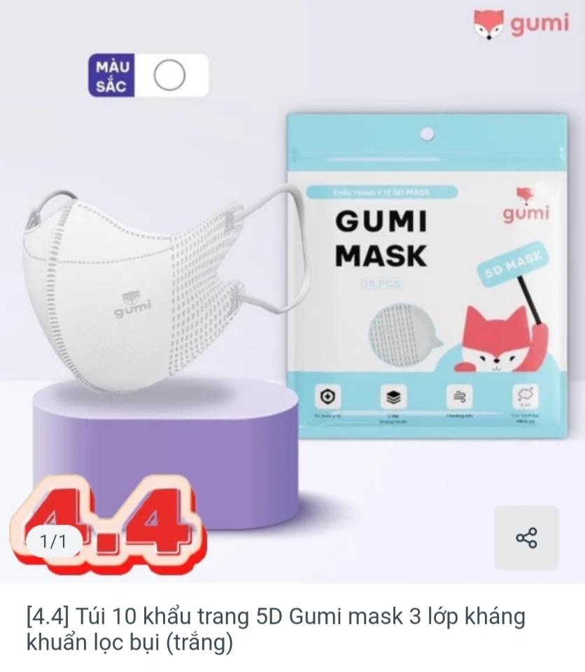 Khẩu trang 5d trắng-duoc-ban-tai-Organicstore