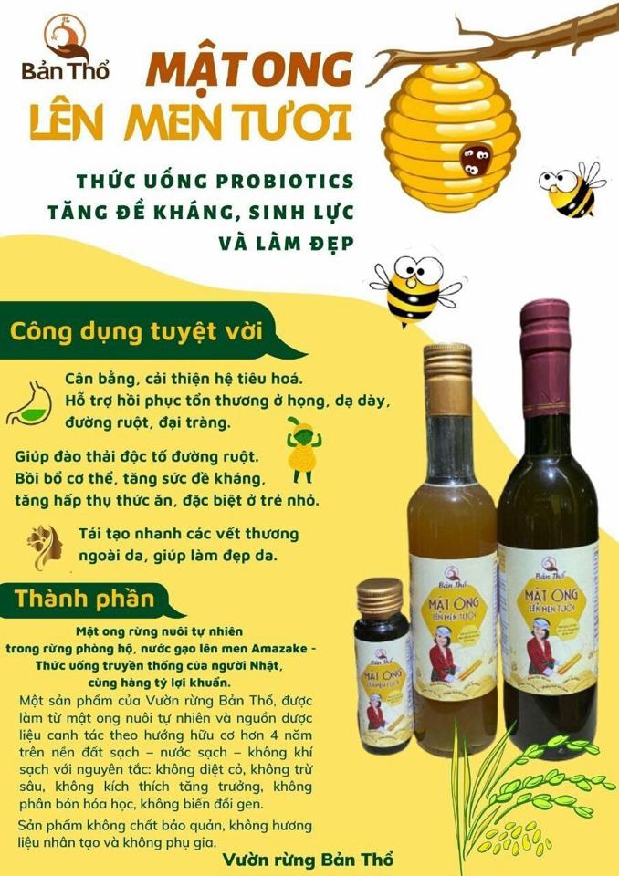 MẬT ONG LÊN MEN (Tươi) - Vườn Rừng Bản Thổ-duoc-ban-tai-An Healing Food - Thực Phẩm Là Thuốc