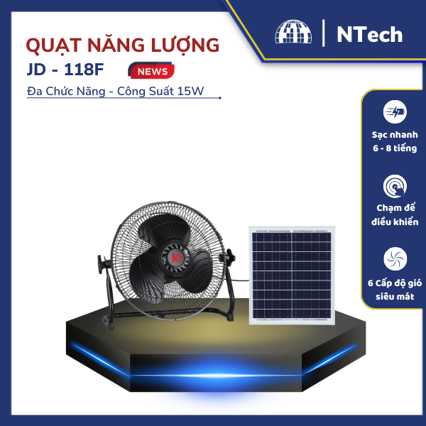 Quạt năng lượng mặt trời 118F (15W)-duoc-ban-tai-Store.4life