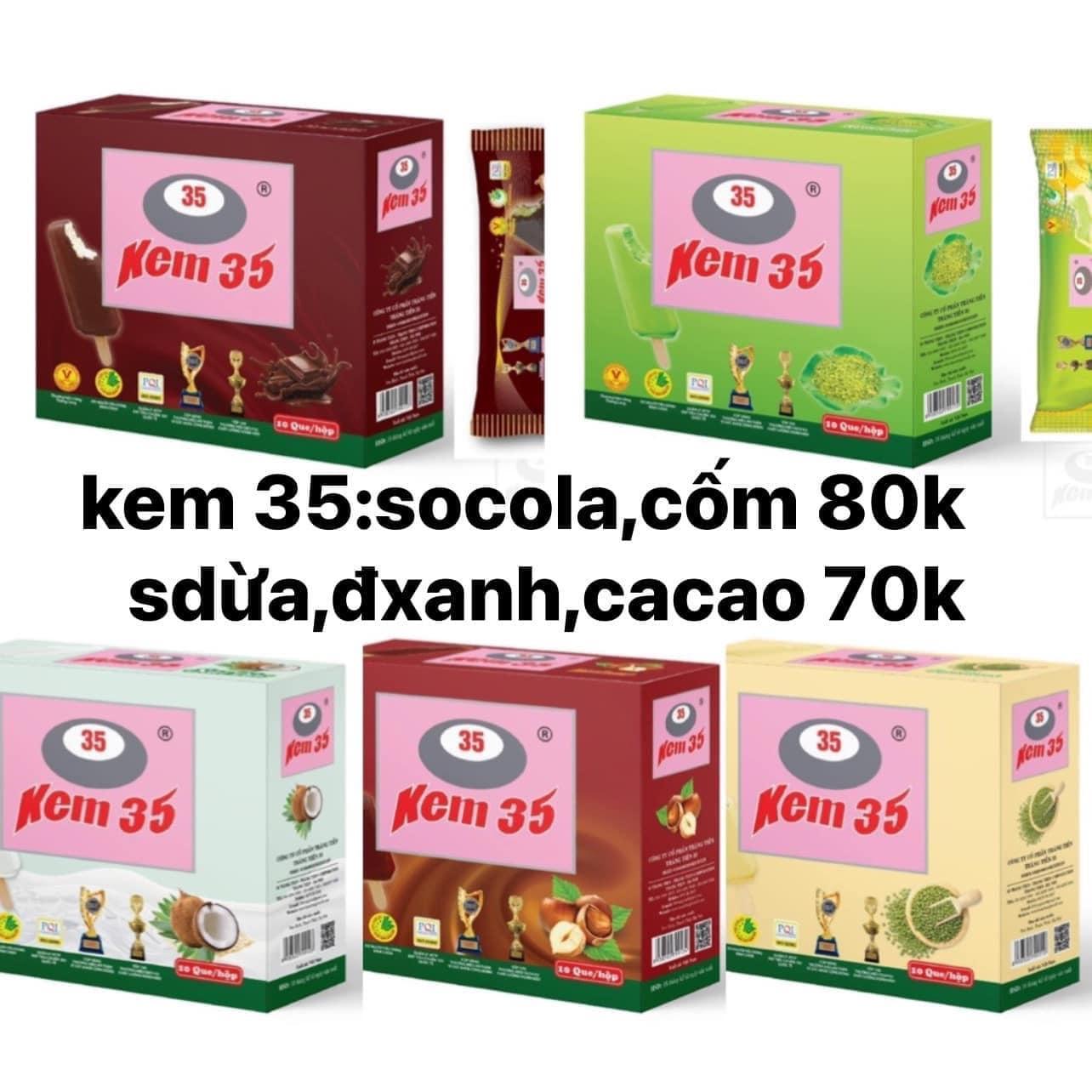 kem 35 tràng tiền vị Kem kakao -sữa dừa-đậu xanh hộp  10 chiếc -duoc-ban-tai-thực phẩm đặc sản vùng miền
