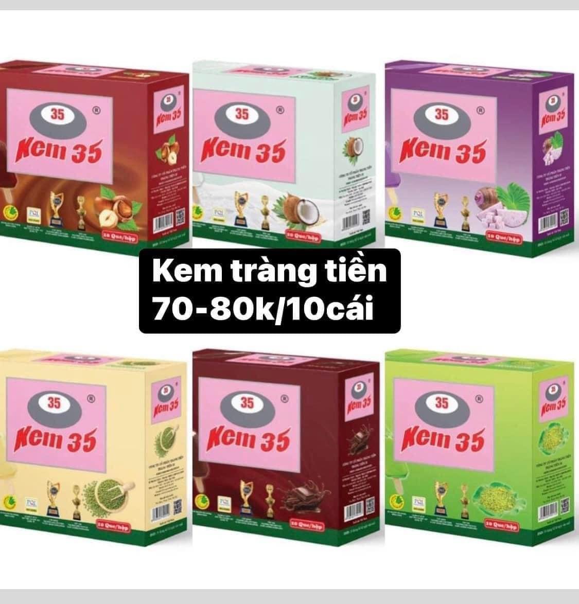 kem 35 tràng tiền vị Kem kakao -sữa dừa-đậu xanh hộp  10 chiếc -duoc-ban-tai-thực phẩm đặc sản vùng miền