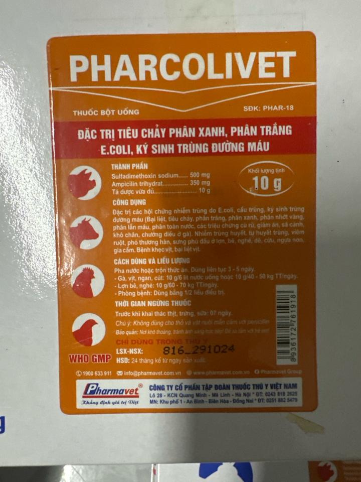 Pharcolivet 10gr-duoc-ban-tai-Nguyễn Hàm Kỷ
