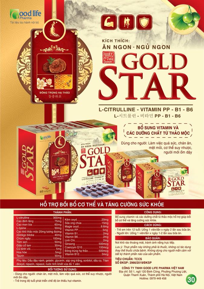 Gold Star 60v ( ăn ngủ ngon )-duoc-ban-tai-Quầy Thuốc Tuyết Tuyến - BG