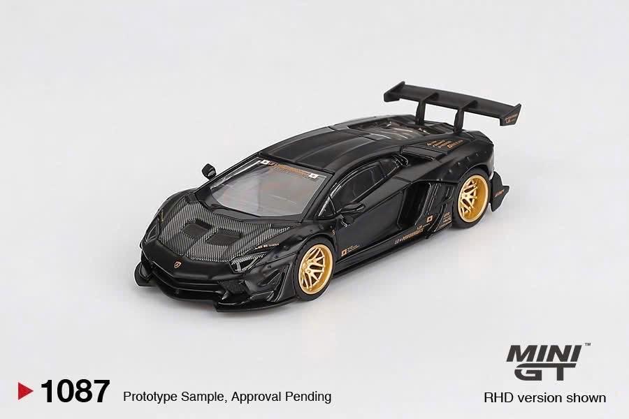Mini GT CARD Version MGT01087 LB★WORKS Lamborghini Aventador Limited Edition Matte Black-duoc-ban-tai-GARAGE TOYS