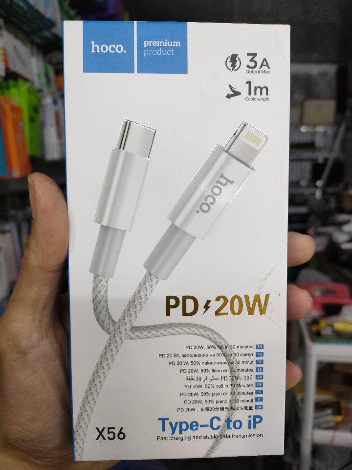 Cáp sạc nhanh PD20W X56 hoco. Chính hãng -duoc-ban-tai-PHÚ HIẾU STORE
