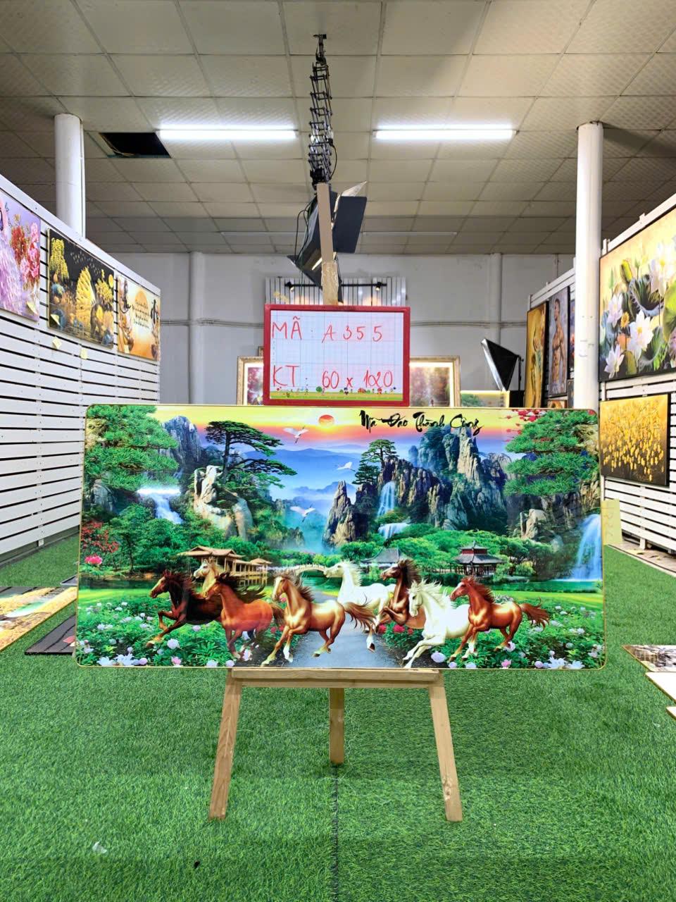 Tranh Tráng Gương " MÃ ĐÁO THÀNH CÔNG 187 " KT: 60x120-duoc-ban-tai-Xưởng Tranh Tráng Gương Đụt và Đát