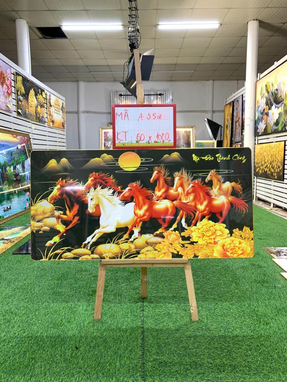 Tranh Tráng Gương " MÃ ĐÁO THÀNH CÔNG 183 " KT: 60x120-duoc-ban-tai-Xưởng Tranh Tráng Gương Đụt và Đát