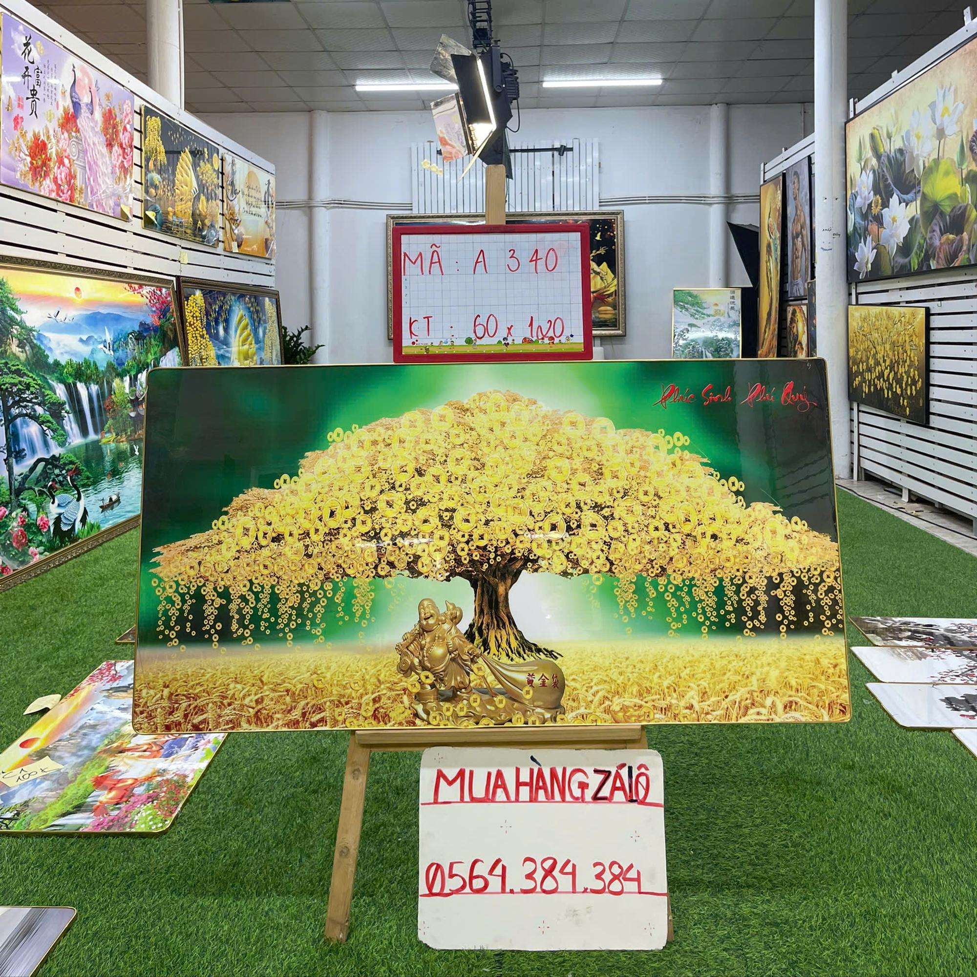 Tranh Tráng Gương " CÂY KIM TIỀN 6 " KT: 60x120-duoc-ban-tai-Xưởng Tranh Tráng Gương Đụt và Đát