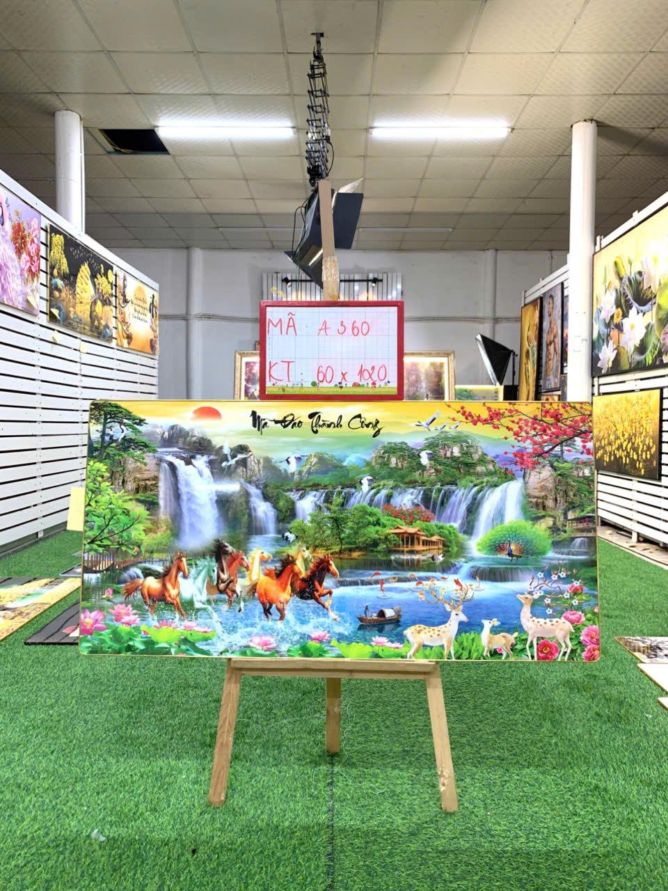 Tranh Tráng Gương " MÃ ĐÁO THÀNH CÔNG 186 " KT: 60x120-duoc-ban-tai-Xưởng Tranh Tráng Gương Đụt và Đát