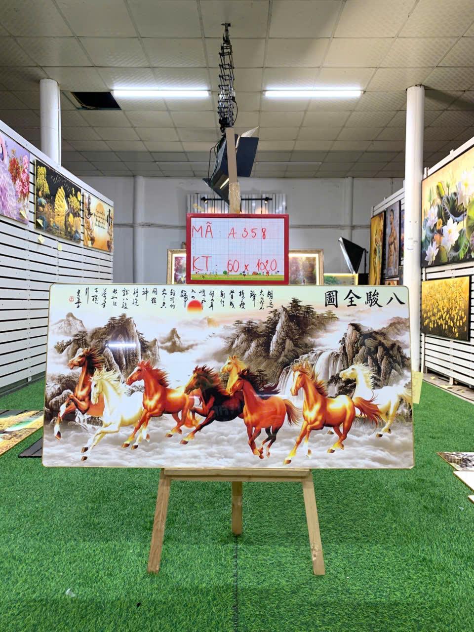 Tranh Tráng Gương " MÃ ĐÁO THÀNH CÔNG 184 " KT: 60x120-duoc-ban-tai-Xưởng Tranh Tráng Gương Đụt và Đát