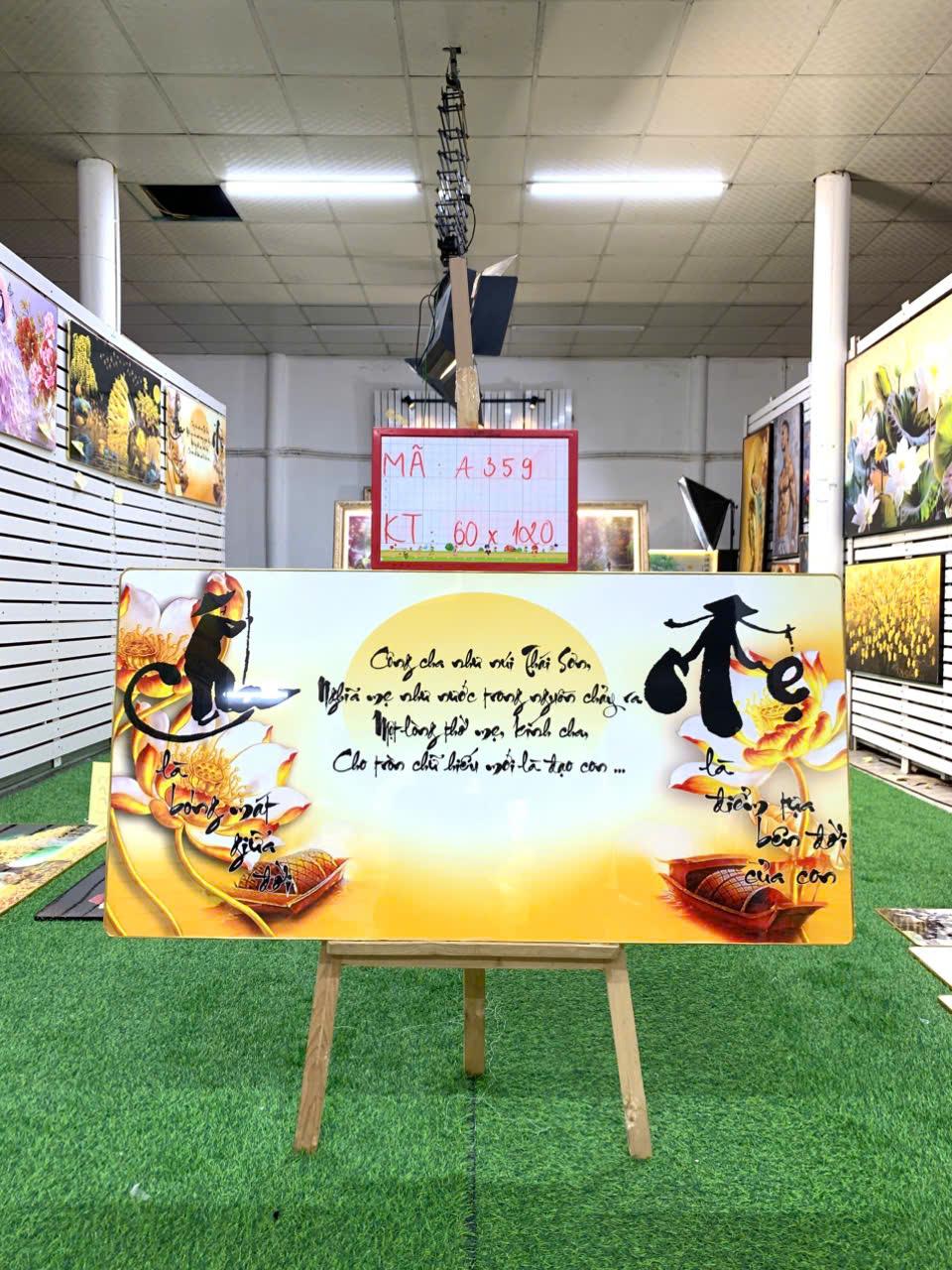 Tranh Tráng Gương "CHỮ THƯ PHÁP CHA MẸ 13" KT: 60x120-duoc-ban-tai-Xưởng Tranh Tráng Gương Đụt và Đát