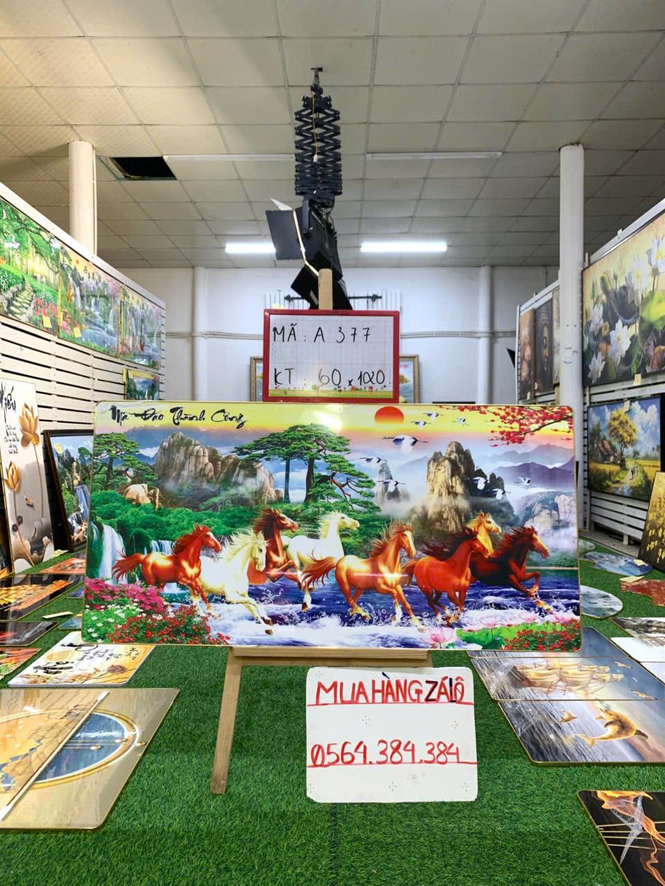 Tranh Tráng Gương " MÃ ĐÁO THÀNH CÔNG 202 " KT: 60x120-duoc-ban-tai-Xưởng Tranh Tráng Gương Đụt và Đát