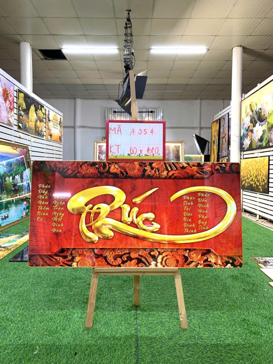 Tranh Tráng Gương " THƯ PHÁP CHỮ PHÚC 5 " KT: 60x120-duoc-ban-tai-Xưởng Tranh Tráng Gương Đụt và Đát