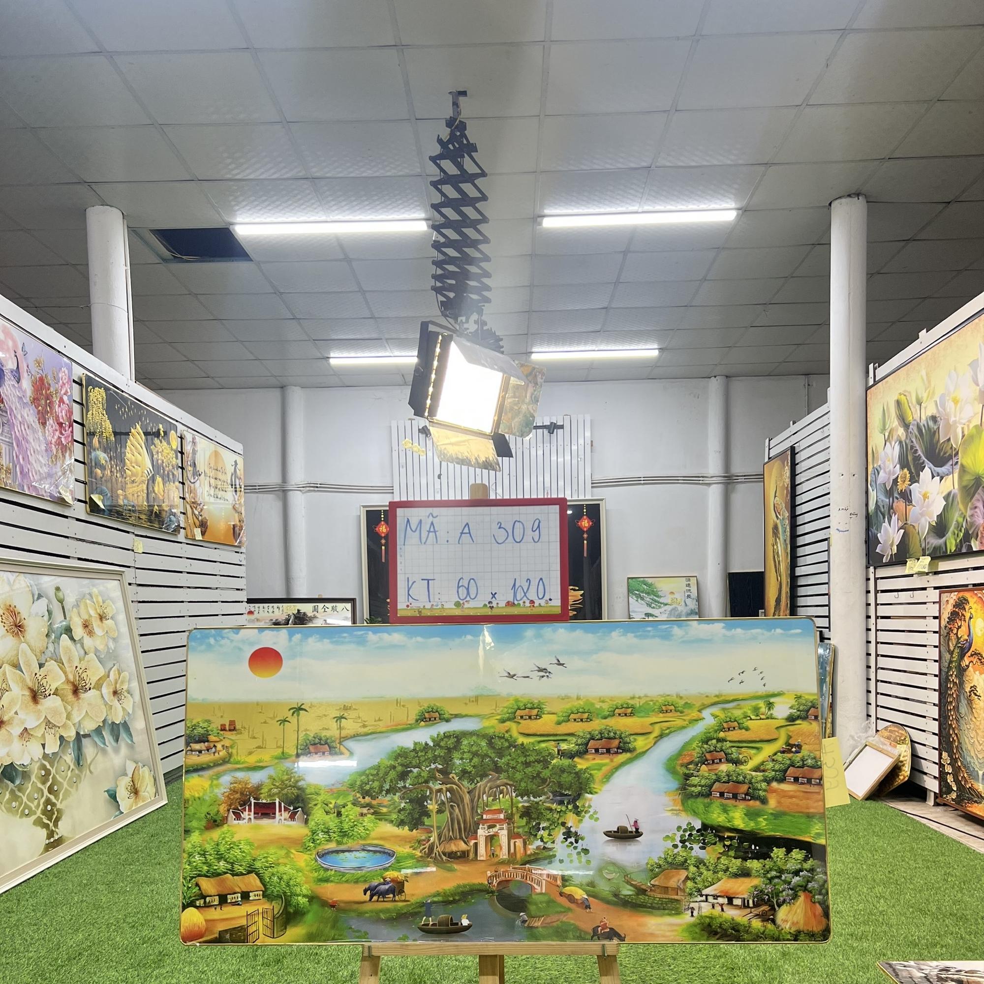 Tranh Tráng Gương " PHONG CẢNH ĐỒNG QUÊ 4 " KT: 60x120-duoc-ban-tai-Xưởng Tranh Tráng Gương Đụt và Đát