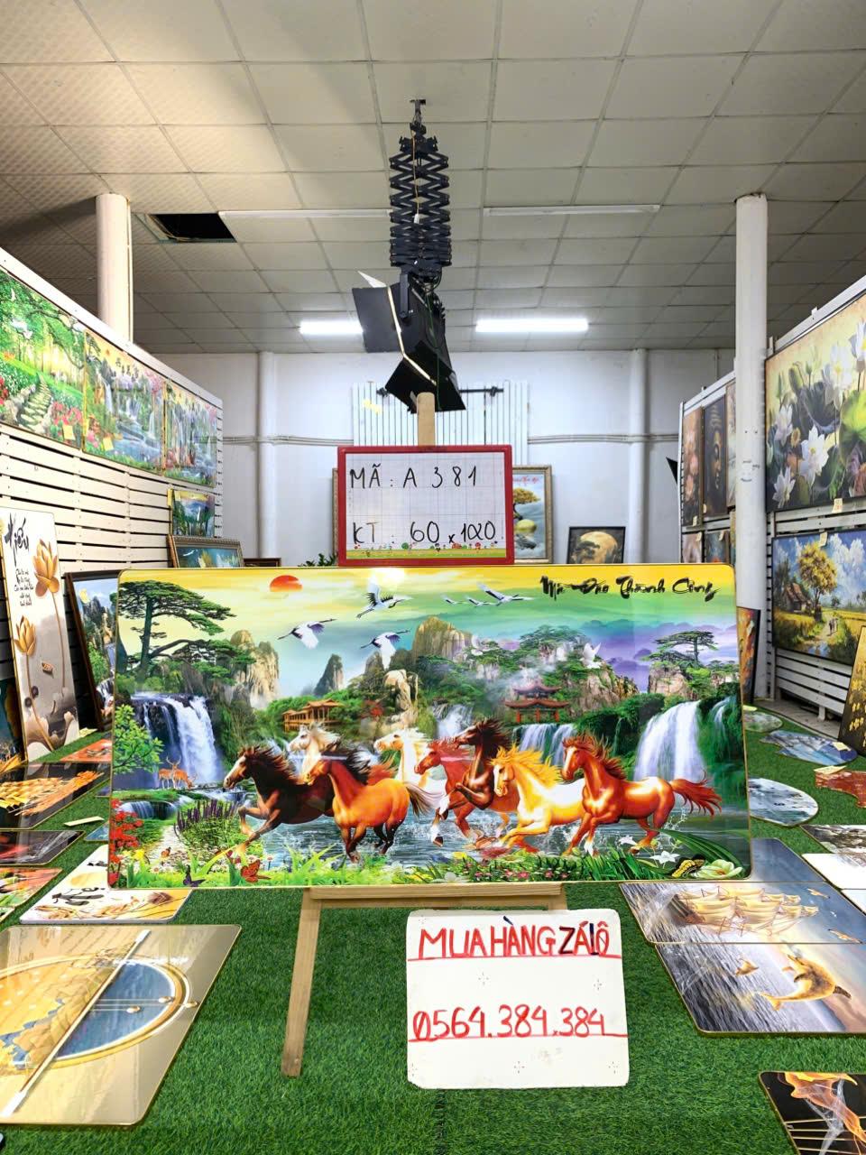 Tranh Tráng Gương " MÃ ĐÁO THÀNH CÔNG 192 " KT: 60x120-duoc-ban-tai-Xưởng Tranh Tráng Gương Đụt và Đát