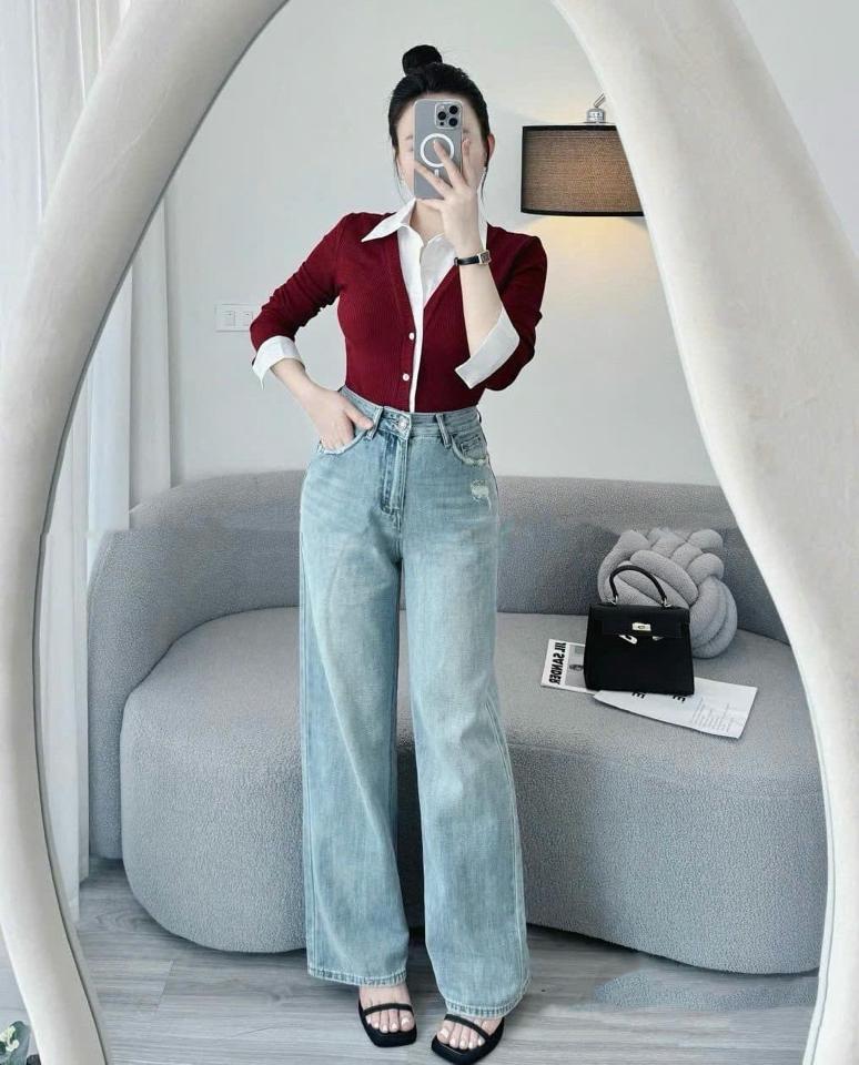 Quần Jean Suông Xanh nhạt J20-duoc-ban-tai-LUCE STYLE - Thời Trang Nam Nữ