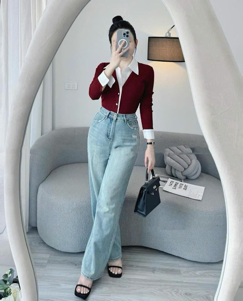 Quần Jean Suông Xanh nhạt J20-duoc-ban-tai-LUCE STYLE - Thời Trang Nam Nữ