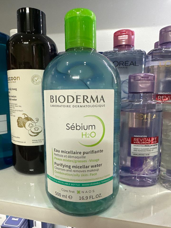 Tẩy trang bioderma xanh 500ml-duoc-ban-tai-Mỹ Phẩm Hưng Lê