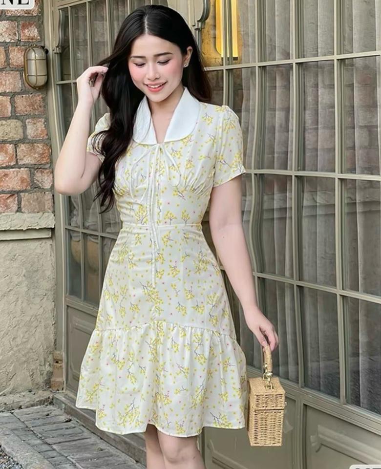 Đầm thiết kế cổ phối nơ đuôi cá (M95)-duoc-ban-tai-JESSICA - SHOP