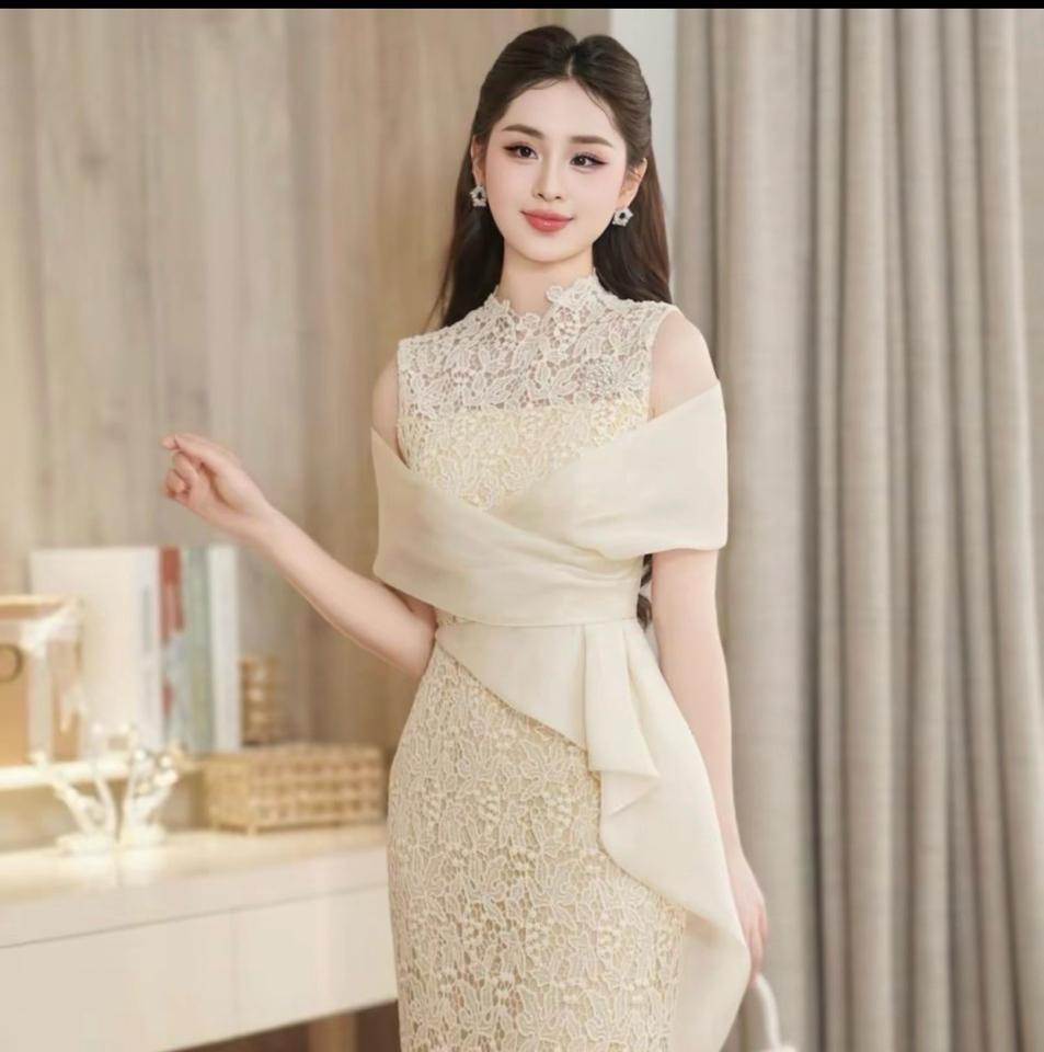 Đầm thiết kế phối vạt tà lệch vai (M94)-duoc-ban-tai-JESSICA - SHOP