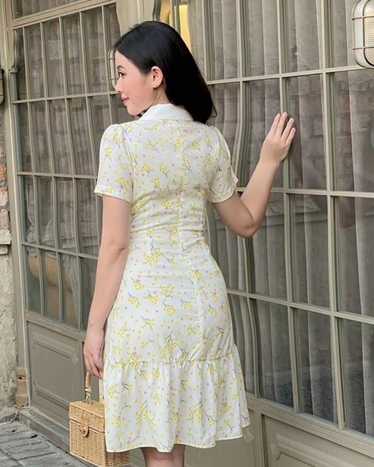 Đầm thiết kế cổ phối nơ đuôi cá (M95)-duoc-ban-tai-JESSICA - SHOP