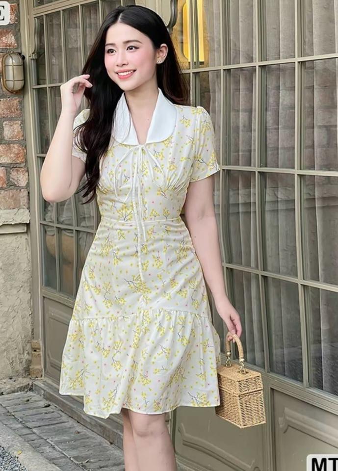 Đầm thiết kế cổ phối nơ đuôi cá (M95)-duoc-ban-tai-JESSICA - SHOP