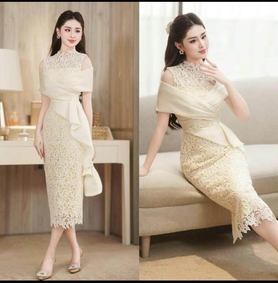 Đầm thiết kế phối vạt tà lệch vai (M94)-duoc-ban-tai-JESSICA - SHOP