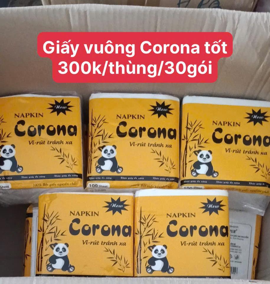Giấy vuông corona/thùng/30 gói-duoc-ban-tai-Bé Chân 😘😘😘