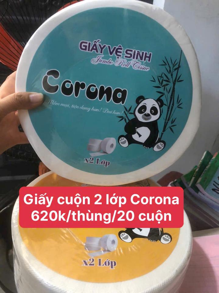 Giấy cuộn 2 lớp corona/thùng/20 cuộn-duoc-ban-tai-Bé Chân 😘😘😘