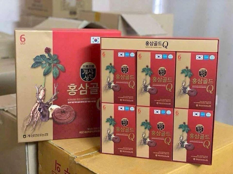 Nước hồng sâm nhung hươu linh chi Gold Q Plus Hàn Quốc hộp 30 gói x 50ml-duoc-ban-tai-K-DAN HOUSE