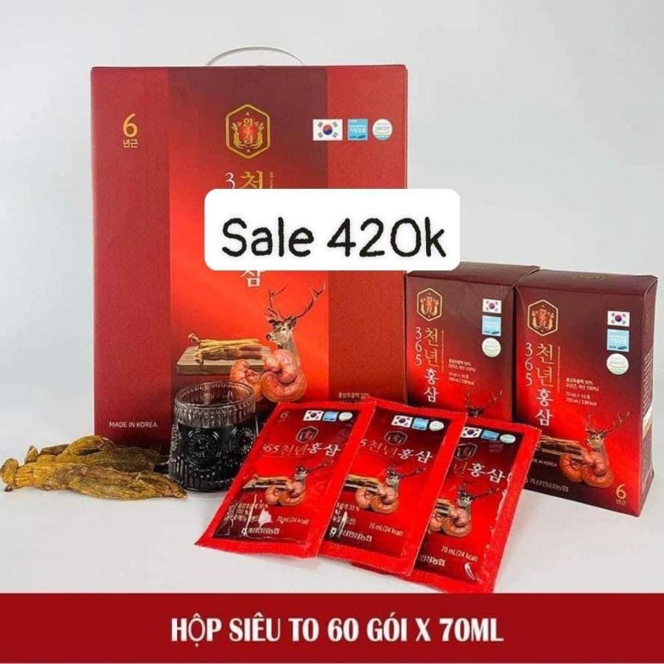 Nước Hồng Sâm Nhung Hươu Linh Chi 365 Hansusam Hàn Quốc, Hộp 60 Gói * 70ml-duoc-ban-tai-K-DAN HOUSE