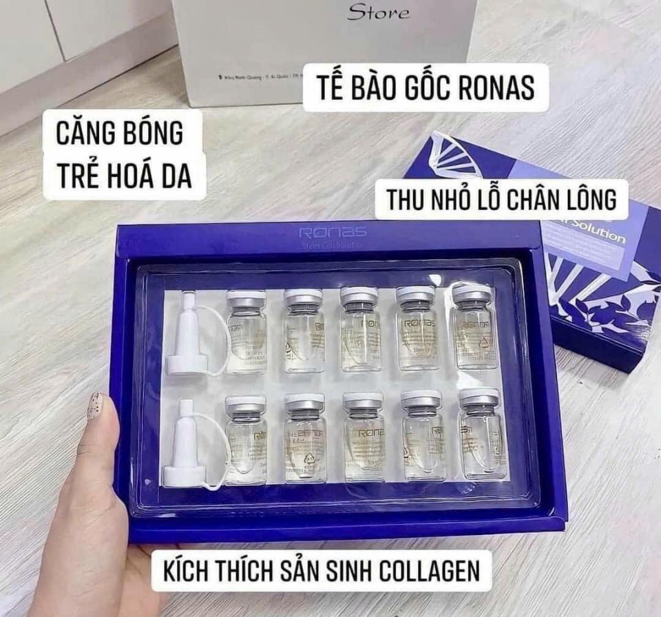 Tế Bào Gốc Ronas Stem Cell Hàn Quốc - Chống lão hóa da, Cải thiện sẹo rỗ, Làm trắng sáng da, 1 Hộp 10 Ống-duoc-ban-tai-K-DAN HOUSE