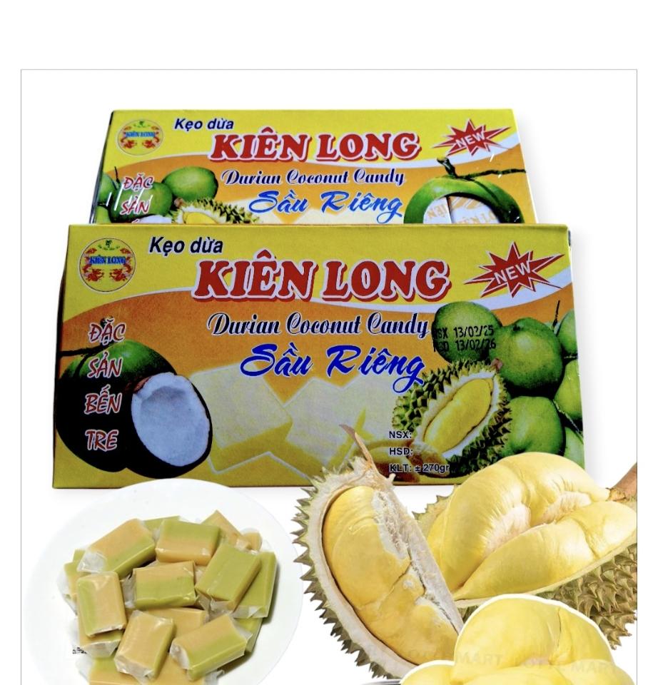 Kẹo dừa sầu riêng kiên long-duoc-ban-tai-ĐẠI LÝ BÁNH KẸO LỘC HỶ