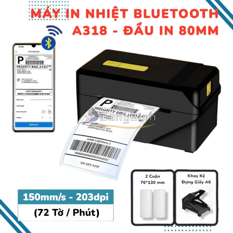 [Gói 6 Tháng] Máy In Nhiệt Mini 3 Inch Kèm 100 Tem In Và Kệ Đựng Giấy In Nhiệt Chuyên Dụng In Các Loại Hóa Đơn Vận Đơn Tốc Độ Nhanh Siêu Rõ Nét-duoc-ban-tai-DangBinh Group