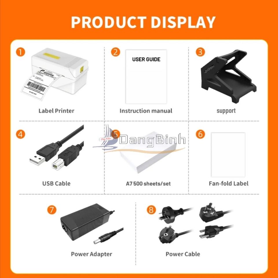 [A318] Máy In Nhiệt Mini 3 Inch Bluetooth Kèm 100 Tem In Và Kệ Đựng Giấy In Nhiệt Chuyên Dụng In Các Loại Hóa Đơn Vận Đơn Tốc Độ Nhanh Siêu Rõ Nét A318BT Trắng-duoc-ban-tai-DangBinh Group