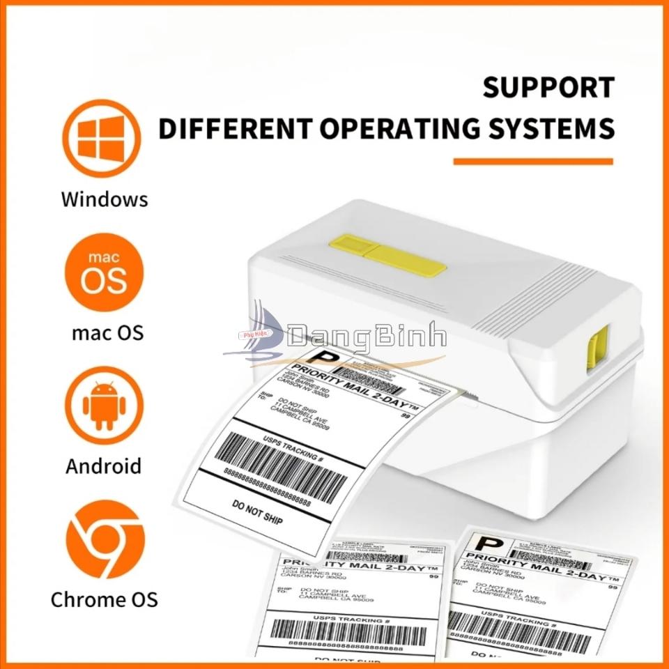[A318] Máy In Nhiệt Mini 3 Inch Bluetooth Kèm 100 Tem In Và Kệ Đựng Giấy In Nhiệt Chuyên Dụng In Các Loại Hóa Đơn Vận Đơn Tốc Độ Nhanh Siêu Rõ Nét A318BT Trắng-duoc-ban-tai-DangBinh Group