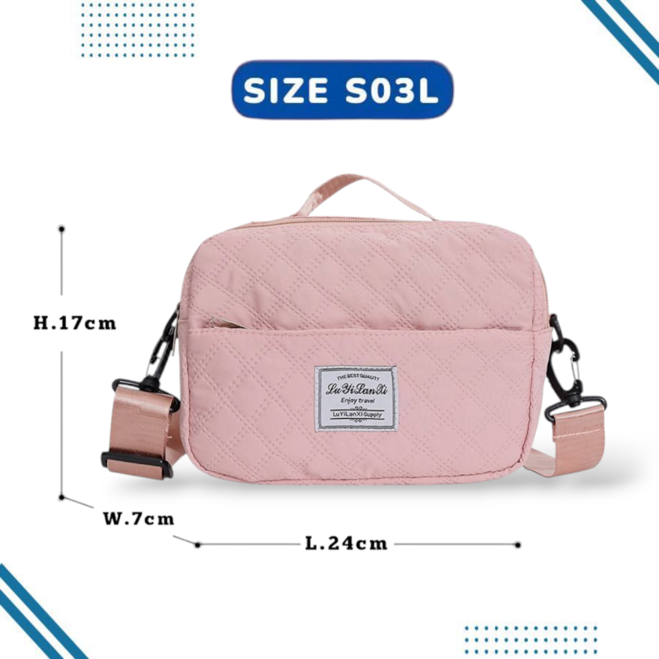 Túi Du Lịch Nhẹ Thời Trang Dung Tích Nhỏ Có Khóa Kéo Chống Thấm Nước Cao Cấp Màu Trắng S03L-duoc-ban-tai-DangBinh Group