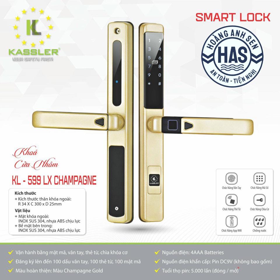 Khoá vân tay Kassler KL599LX có App-duoc-ban-tai-CÔNG TY HOÀNG ANH SEN
