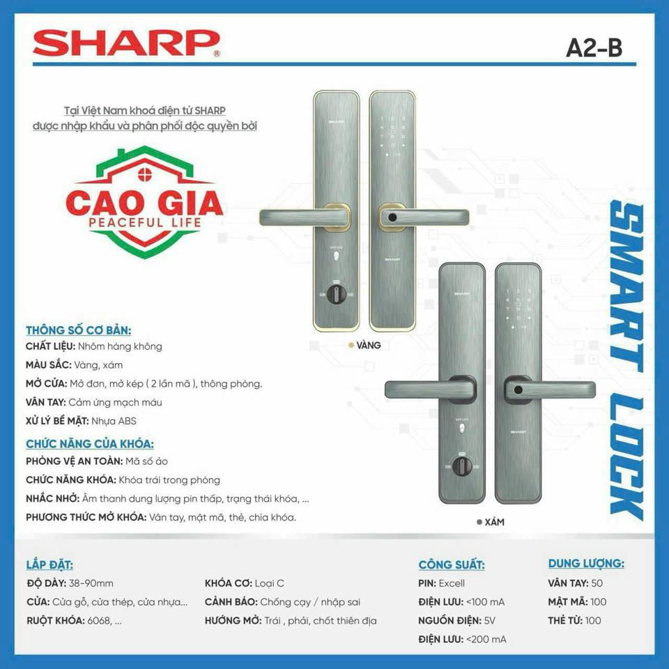Khoá vân tay Sharp A2B-duoc-ban-tai-CÔNG TY HOÀNG ANH SEN