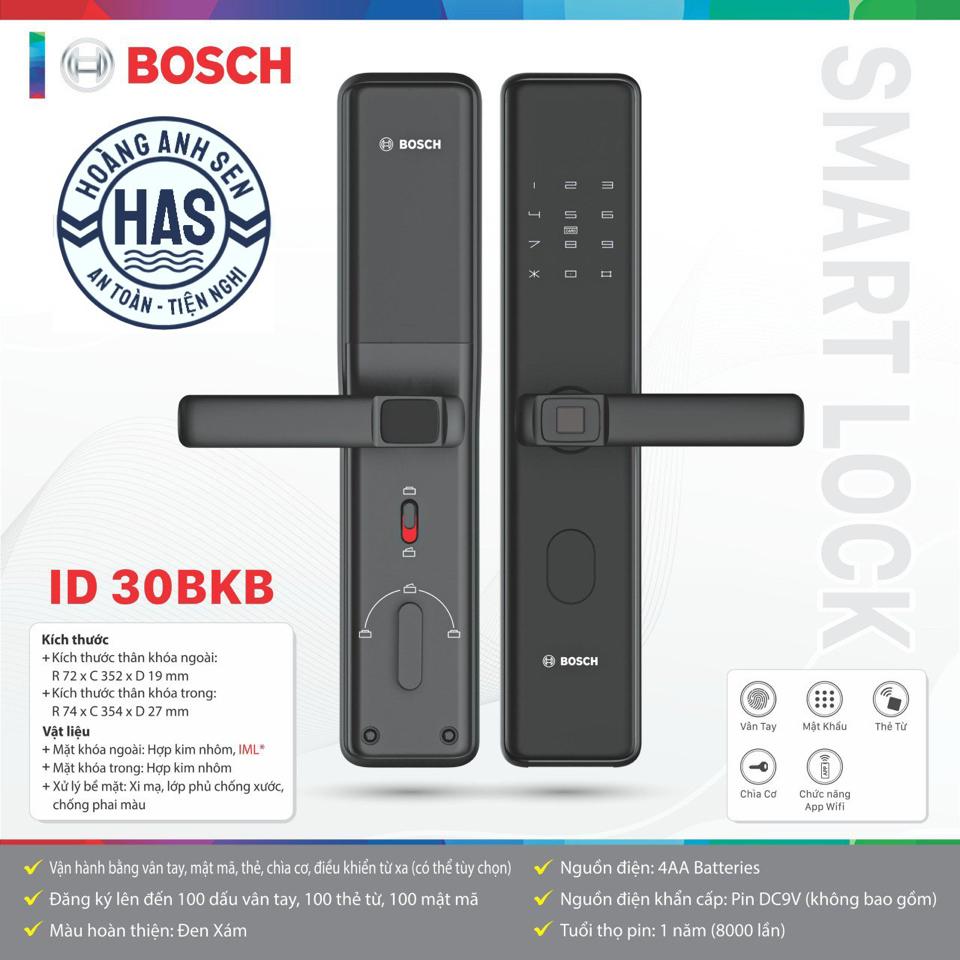 Khoá vân tay Bosch ID 30BK màu đen-duoc-ban-tai-CÔNG TY HOÀNG ANH SEN