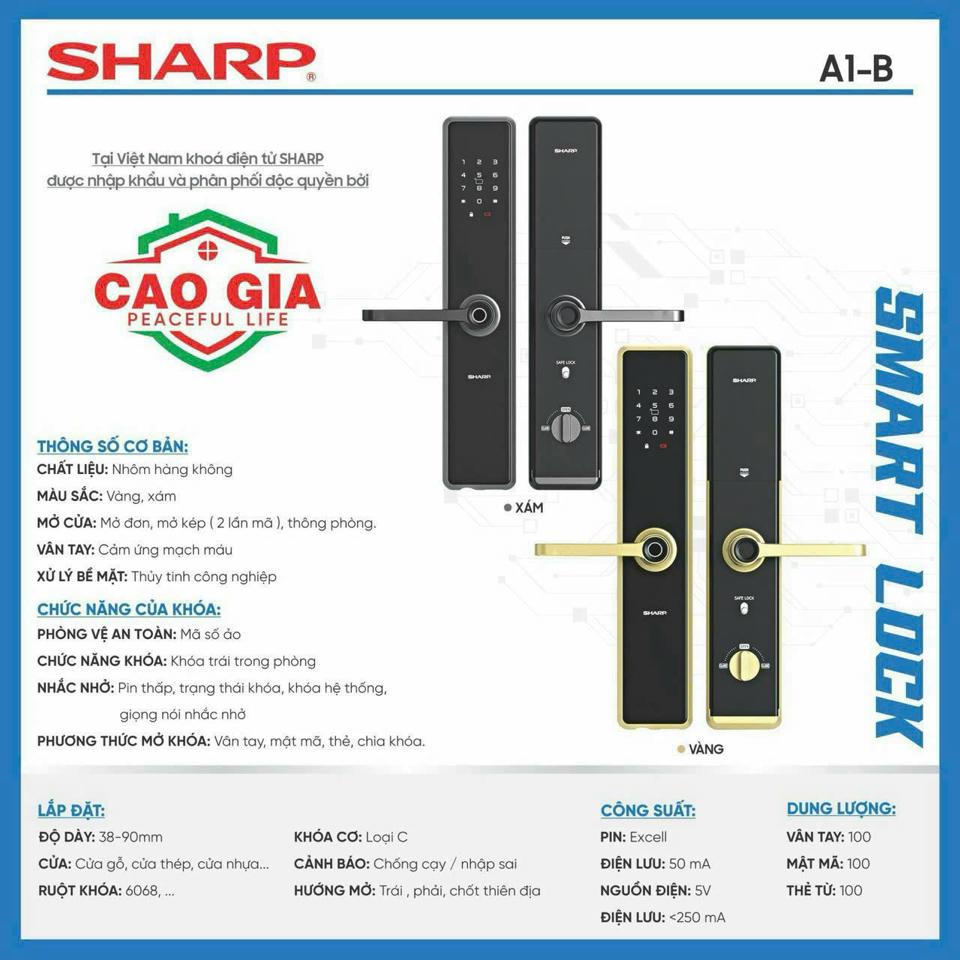 Khoá vân tay sharp A1B-duoc-ban-tai-CÔNG TY HOÀNG ANH SEN