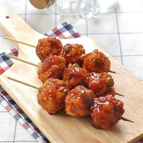 Xíu mại viên sốt chua ngọt/xiên -duoc-ban-tai-Vinachay  - Ăn Chay Là Phải Ngon ♥️