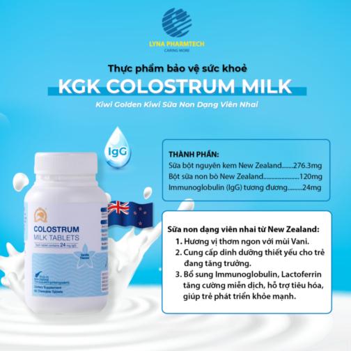 Thực phẩm bảo vệ sức khỏe KIWI GOLDEN KIWI Colostrum Milk Tablets 24IgG Orange Flavour (Hộp 60 viên)-duoc-ban-tai-TAP HOA SO