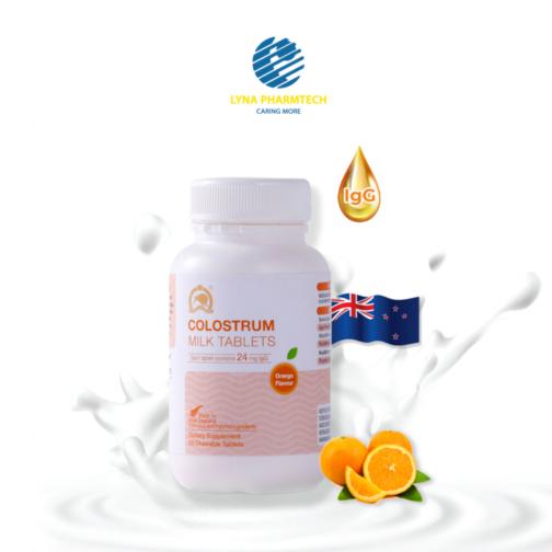 Thực phẩm bảo vệ sức khỏe KIWI GOLDEN KIWI Colostrum Milk Tablets 24IgG Orange Flavour (Hộp 60 viên)-duoc-ban-tai-TAP HOA SO