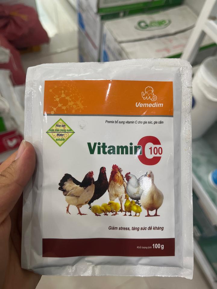 Vitamin C 100 _ thú y _ gói 100g -duoc-ban-tai-Thủy sản Ngọc Tú