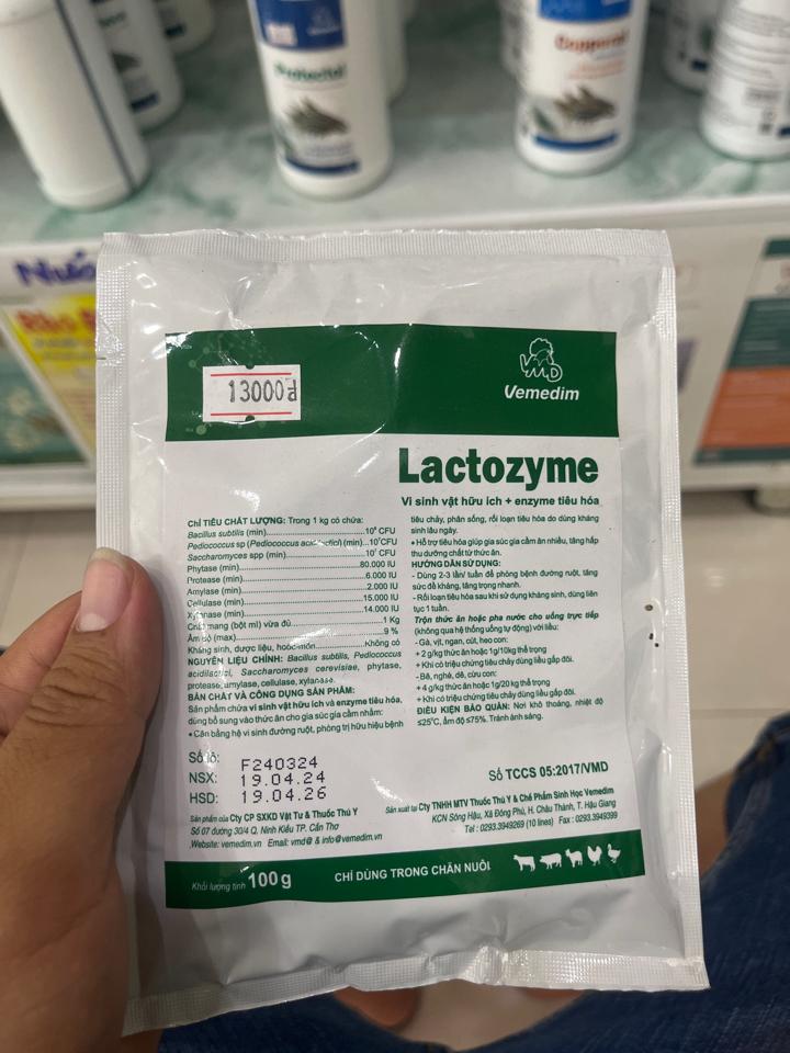 Lactozyme _ thú y _ gói 100g-duoc-ban-tai-Thủy sản Ngọc Tú