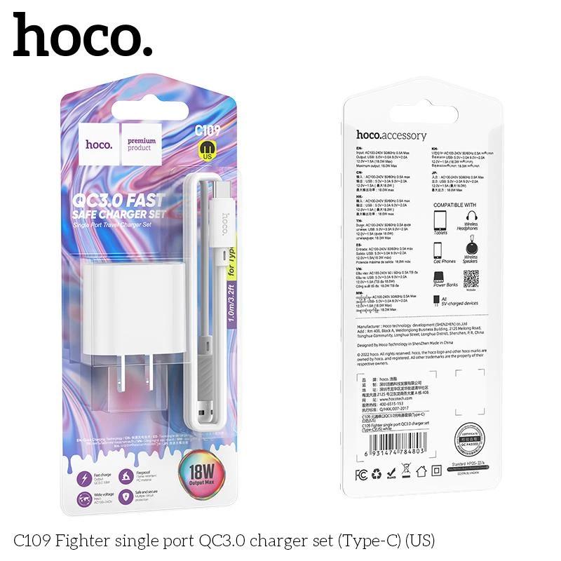 Bộ Sạc Type-C Hoco C109-duoc-ban-tai-PHỤ KIỆN LÊ TUẤN