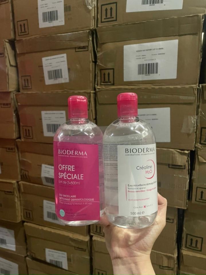 Tẩy trang Bioderma -  hồng - 500ml-duoc-ban-tai-Da liễu Bác sĩ Hải Hà - BV Da liễu Hải Dương, 144 Quang Trung, tpHD