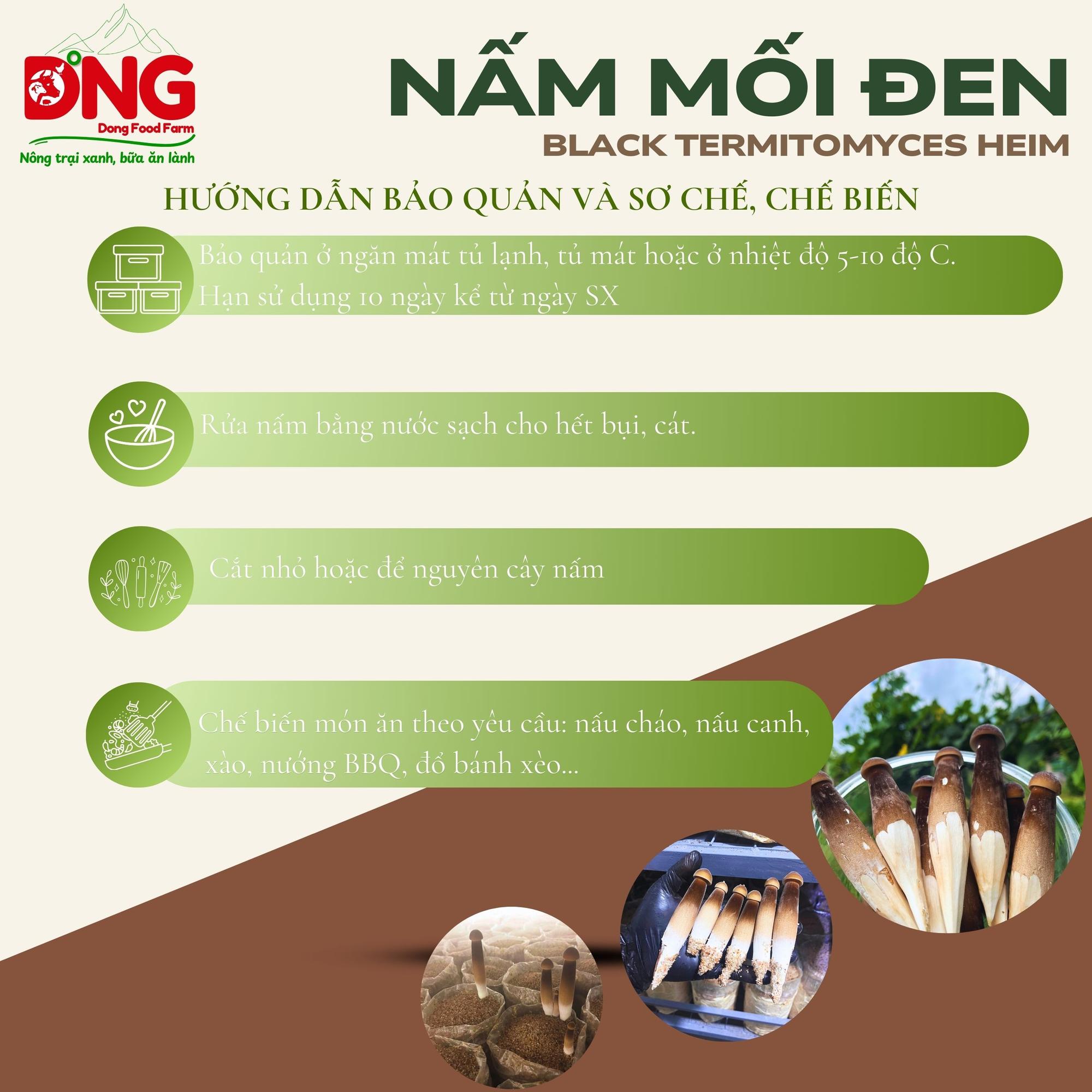 Nấm mối đen - Black Termitomyces Heim-duoc-ban-tai-Đông Food Farm