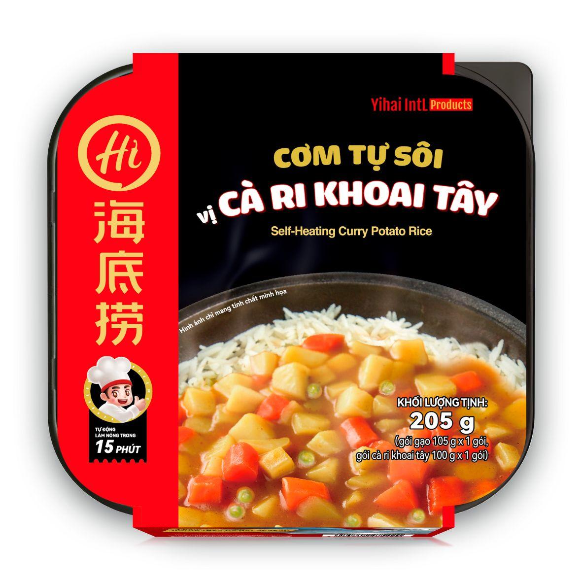 Chính hãng Haidilao - Cơm tự sôi vị cà ri khoai tây 205g - curry potato flavour - self heating instant rice meal-duoc-ban-tai-Đông Food Farm